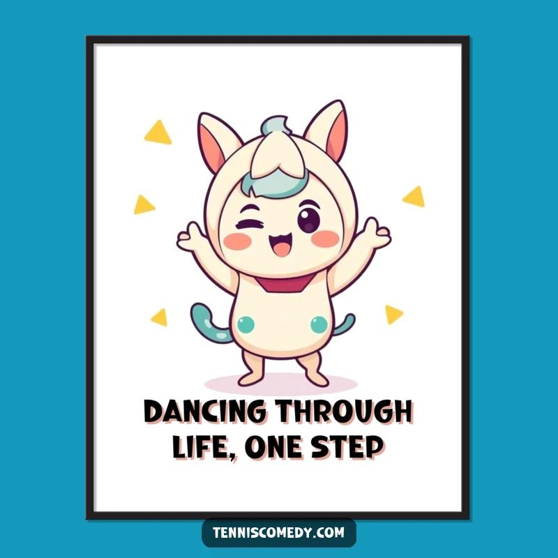 Free Printable Kawaii Victory Dance Wall Art - Funny Downloadable Home Decor Gift