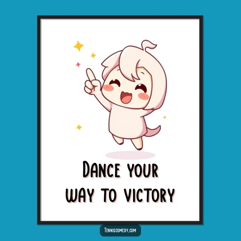 Free Printable Wall Art: Funny Happy Dancer Character, Energetic Downloadable Decor