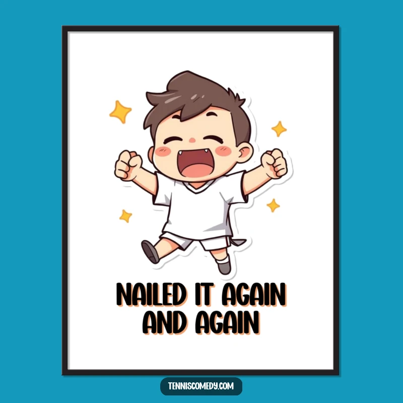 Funny Free Printable Wall Art: Cheerful Scorer Character - Motivational Downloadable Decor