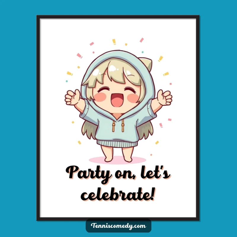 Free Printable Wall Art: Cheerful Character, Confetti Shower, Downloadable Party Decor