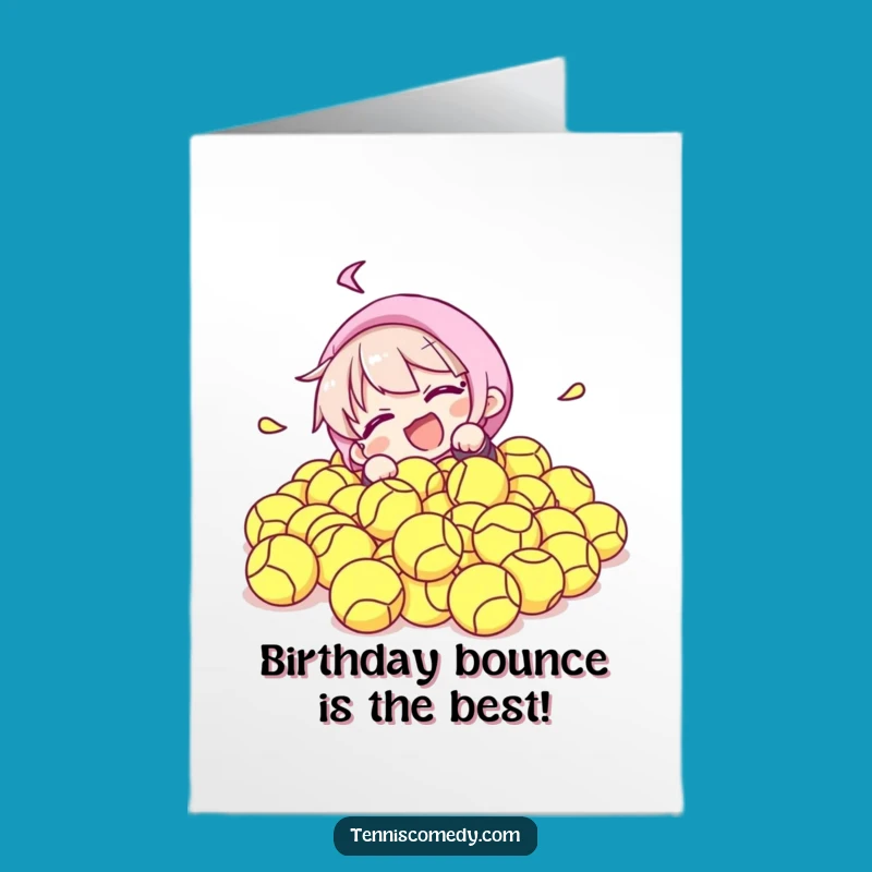 Free Printable Birthday Card: Funny Tennis Tumble, Humorous Downloadable Gift for Fun