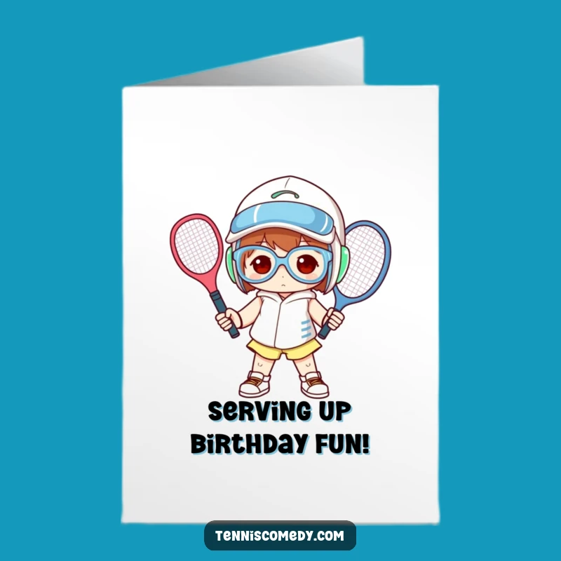 Free Printable Funny Birthday Card for Tennis Lovers - Oversized Gear Downloadable