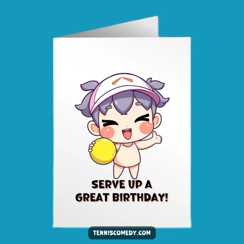 Free Printable Goofy Wink Tennis Serve Birthday Card Funny Downloadable Gift