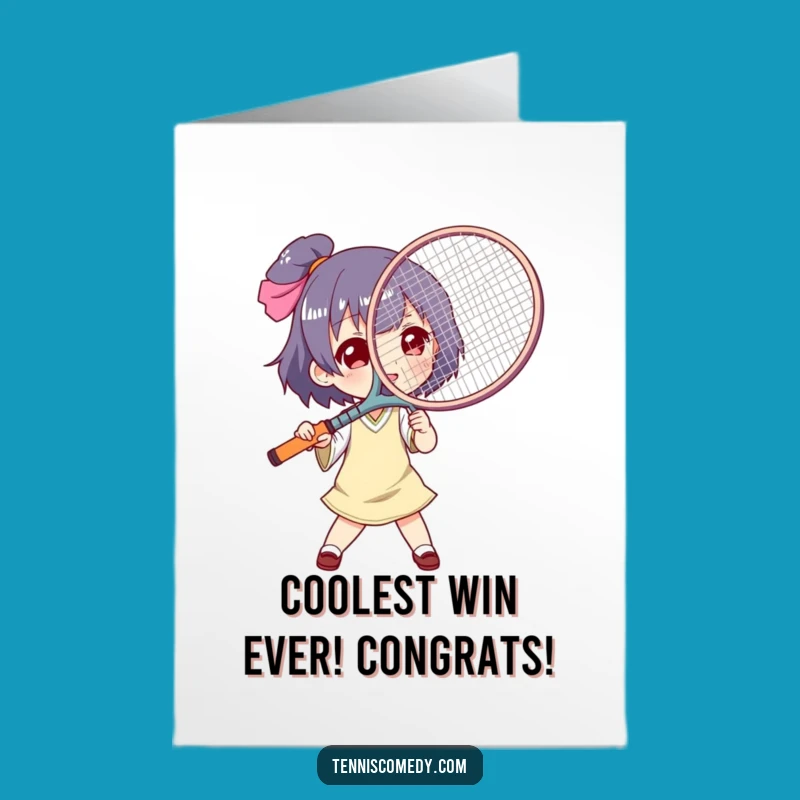 Free Printable Congrats Card: Tennis Racket Fan Fun Downloadable Gift