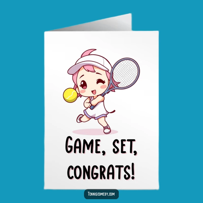 Free Printable Congratulations Card: Tennis Champ, Funny Downloadable Victory