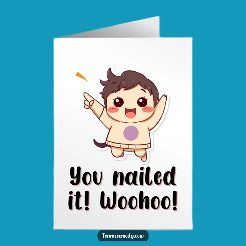 Free Printable Funny Congrats Jumping Card - Point Celebration Downloadable Winner