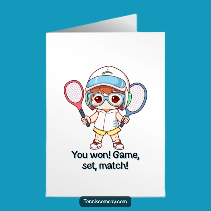 Free Printable Tennis Congratulations Card - Oversized Gear Champion Downloadable