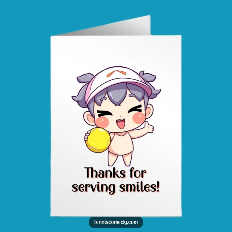 Free Printable Goofy Wink Tennis Serve Thank You Card Funny Downloadable Gift