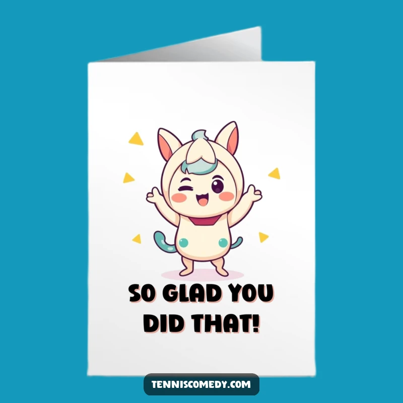 Free Printable Kawaii Victory Dance Thank You Card - Funny Downloadable Gratitude Gift