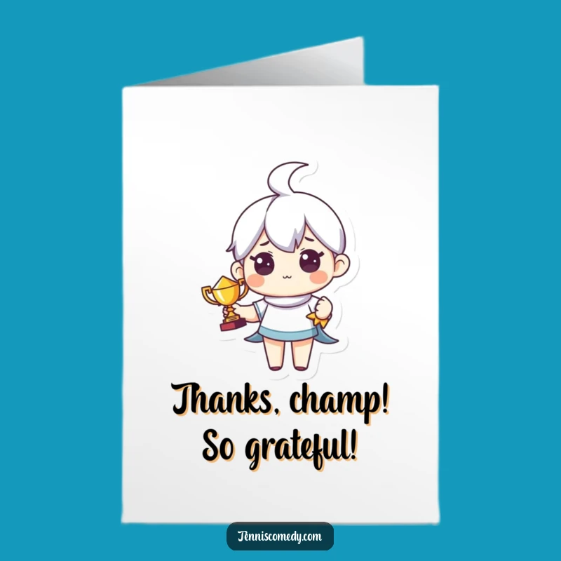 Free Printable Thank You Card: Tiny Trophy Tennis Gratitude Downloadable Gift