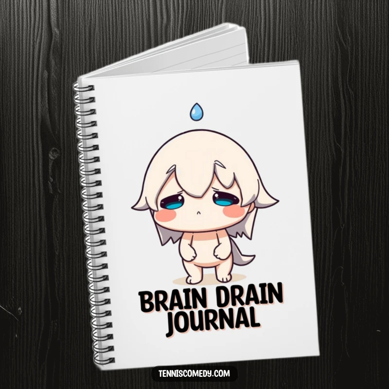 Funny Sweat Drop Notebook featuring a character with a comically large sweat drop, perfect for note-taking with a humorous and relatable spirit.