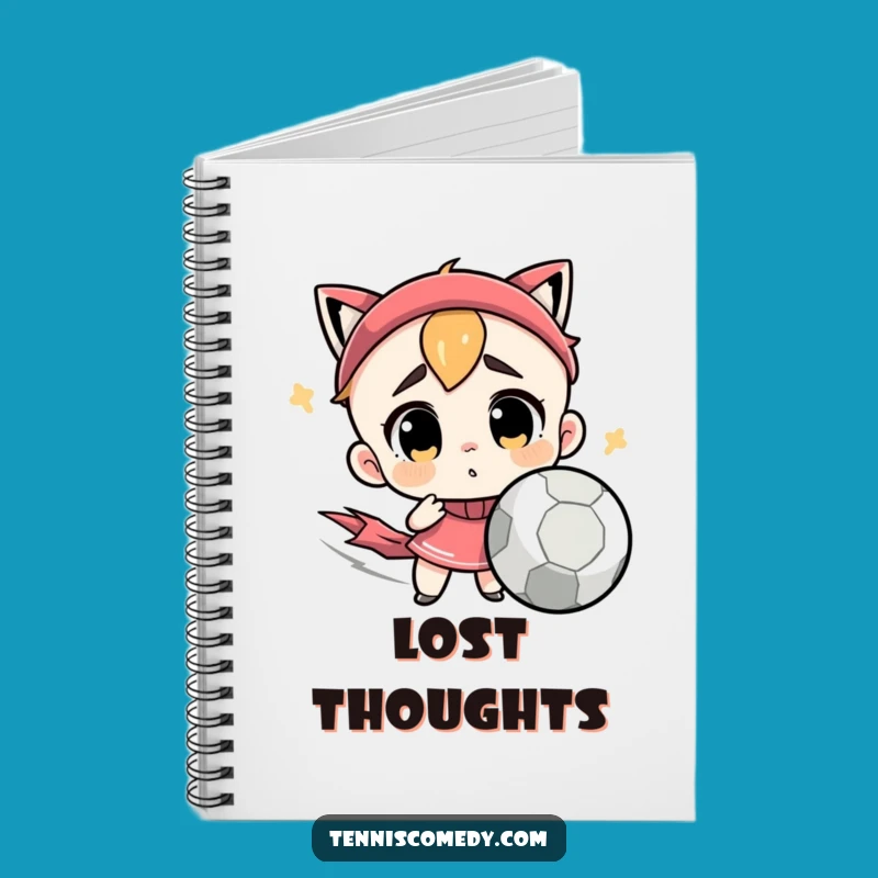 Funny Confused Tennis Ball Character Notebook - Bewildered Journal