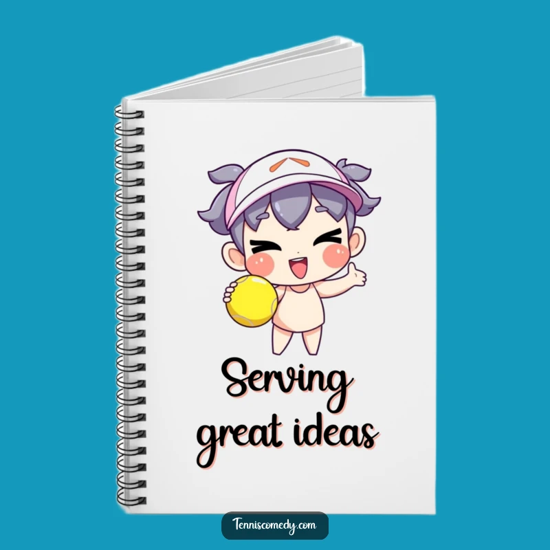 Funny Goofy Tennis Serve Notebook - Winking Character Journal Gift