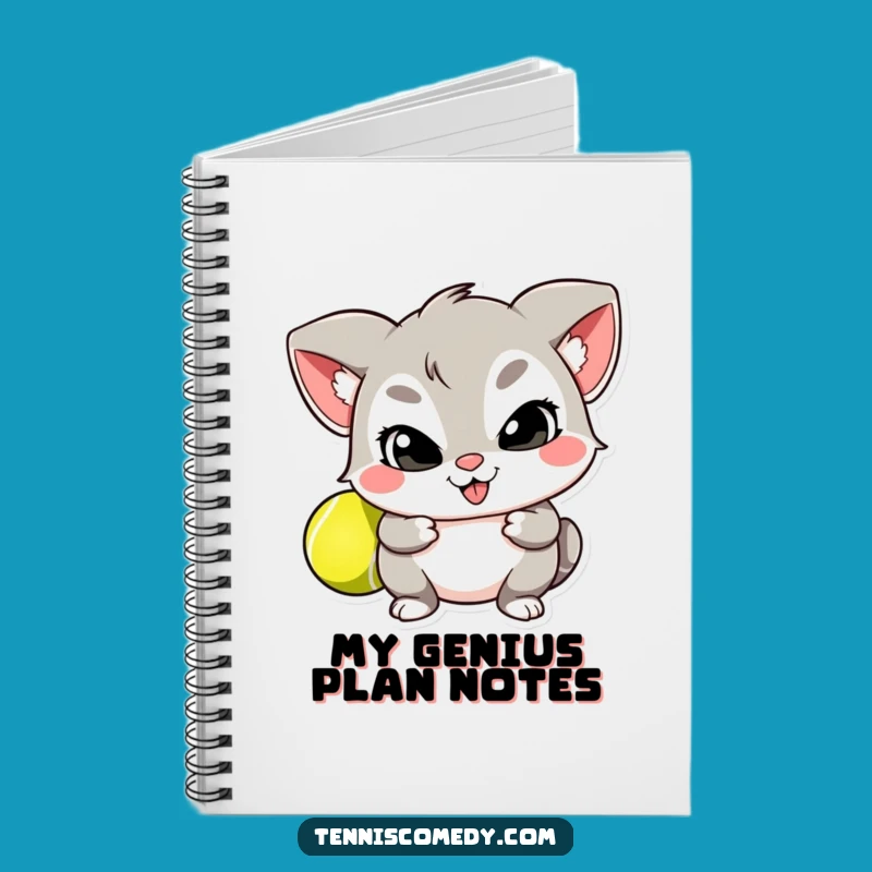 Funny Notebook: Mischievous Character's Tennis Ball Doodles