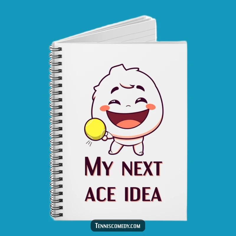Funny Tennis Smirk Notebook: Jot Down Ideas with Playful Character's Hilarious Serve