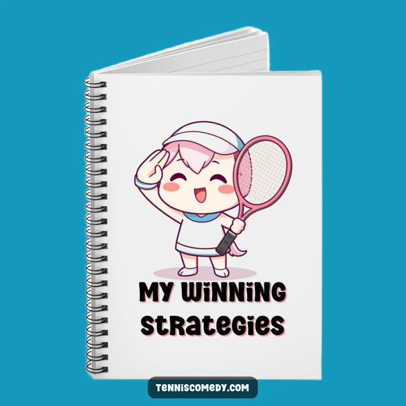 Funny Tennis Notebook - Kawaii Saluting Player's Journal, Perfect Funny Gift