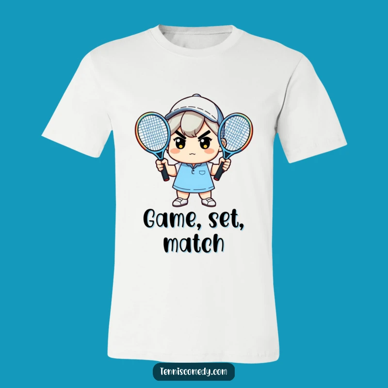 Funny Kawaii Tennis Player T-Shirt - Determined Racquet Enthusiast Tee Gift