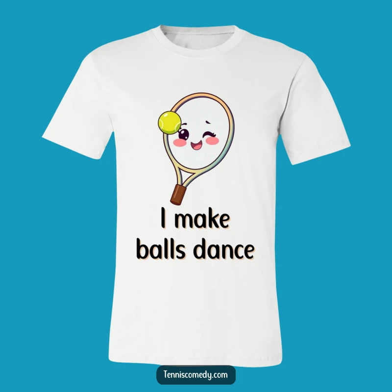Funny Tennis Racket T-Shirt: Winking Spinner, Hilarious Sports Gift!