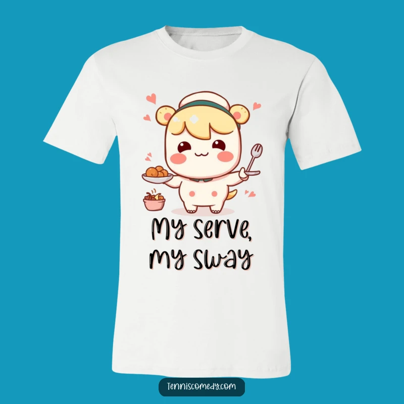 Funny Wobbly Service Character Tee: Kawaii Motion - Comical Gift!