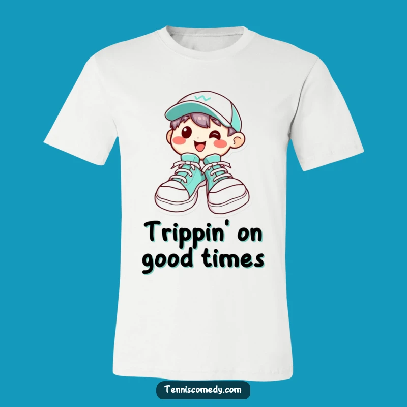 Funny Oversized Shoe Character Tee: Kawaii Grin - Comical Gift Sensation!