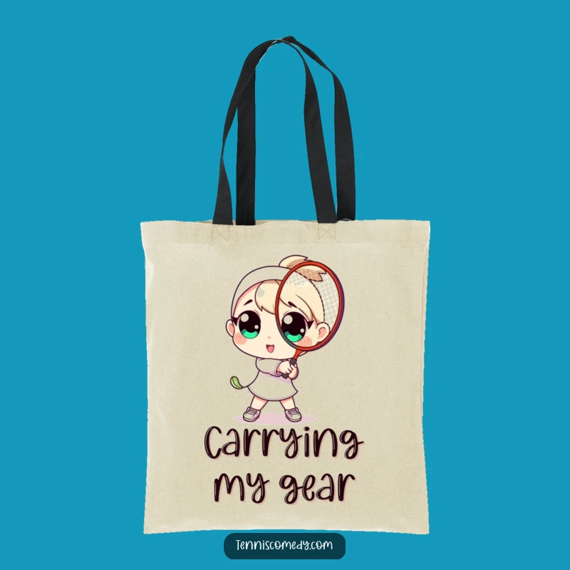 Funny Big Eyes Tennis Player Tote Bag A Sporty Carryall