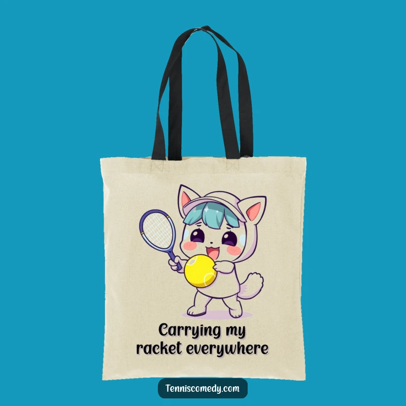 Funny Kawaii Tennis Enthusiast Tote Bag: Practical Gift for Shoppers