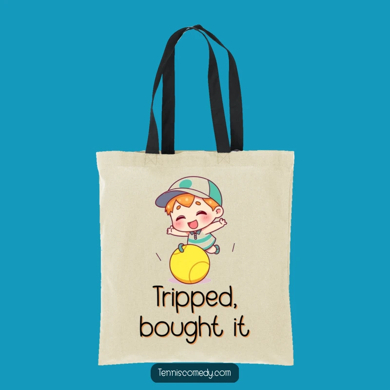 Funny Tripping Tennis Ball Tote Bag - Giggle Character Accessory Gift